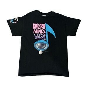 Kingston Mines Chicago Blues Center Graphic T-Shirt Black Mens Medium